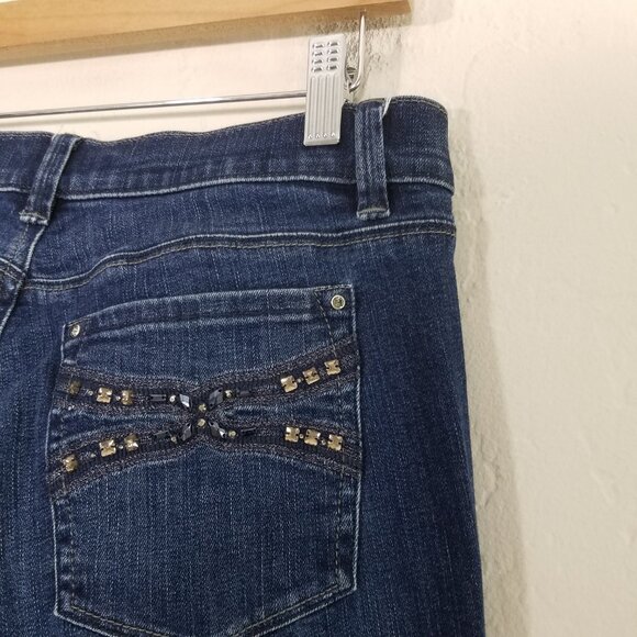 White House Black Market Flare Leg Stretch Jeans Blue Size 6 - Picture 10 of 10